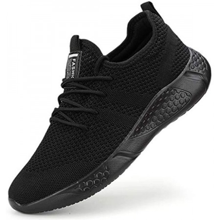 Men's Sport Gym Running Shoes Walking Shoes Casual Lace Up Lightweight Black