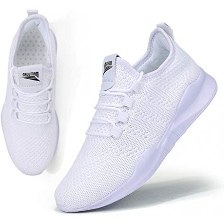 Women's Walking Shoes Tennis Sneakers Casual Lace Up Lightweight Running Shoes White