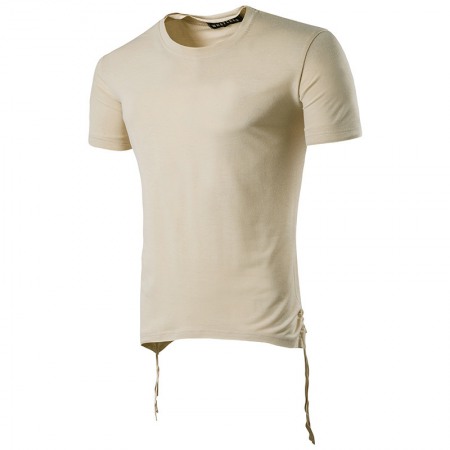 New Men's Round Neck Short Sleeve T-Shirt Fashion Plain Weave Fabric